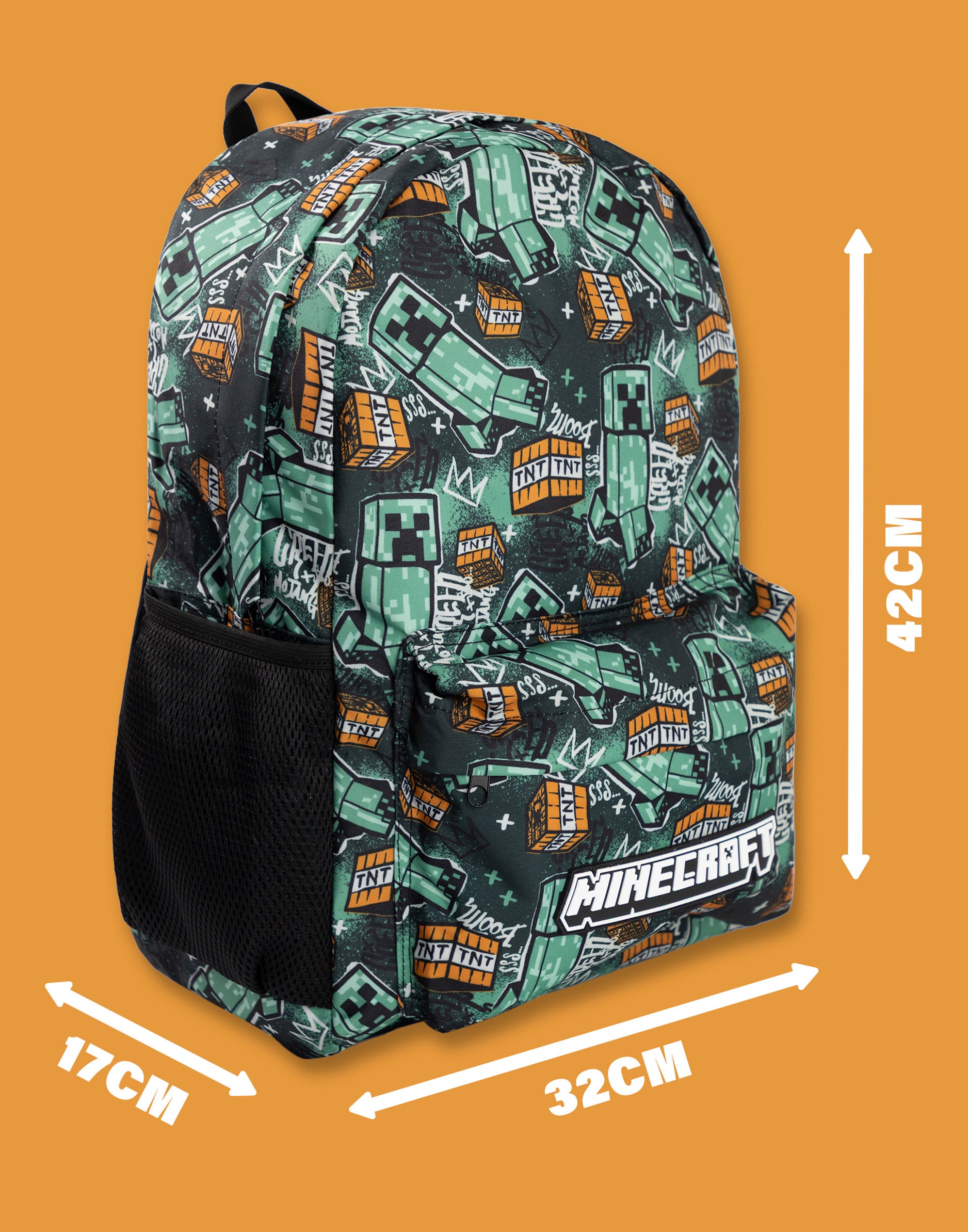 Minecraft Creeper & TNT Kids Multicoloured Backpack — Vanilla Underground