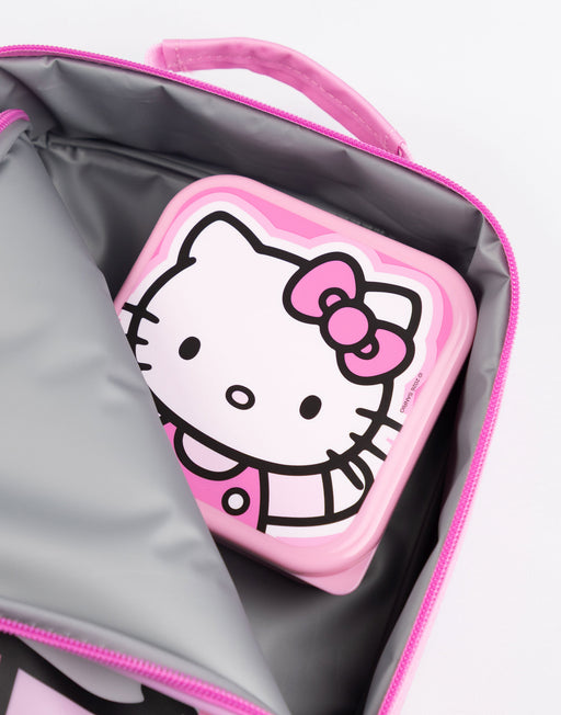Hello Kitty Character Girls Pink Lunch Bag Bottle and 3 Snack Pot