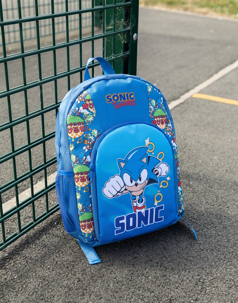 Sonic the Hedgehog Character Boys Blue Backpack