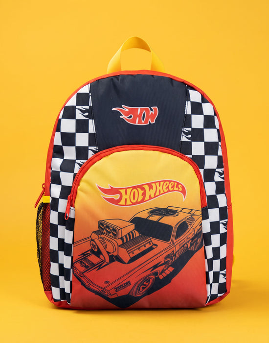 Hot Wheels Checkerboard Boys Red Backpack
