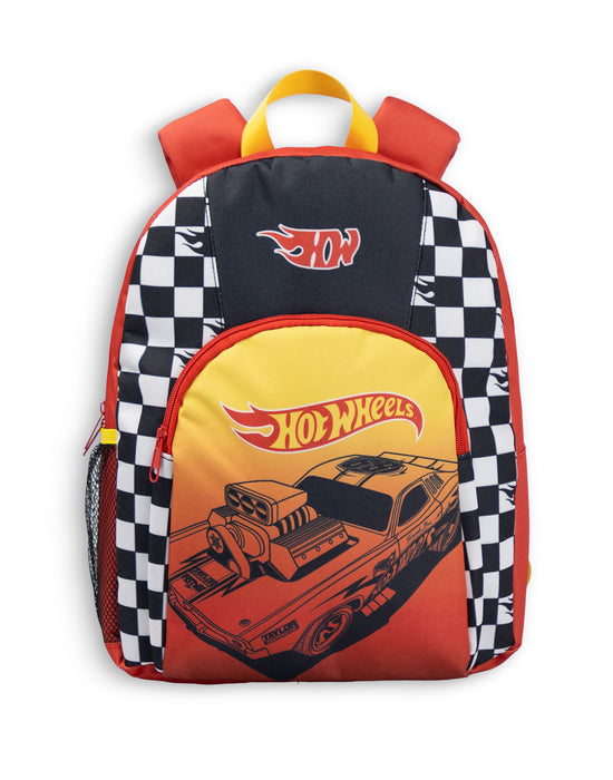 Hot Wheels Checker Board Boys Red Backpack