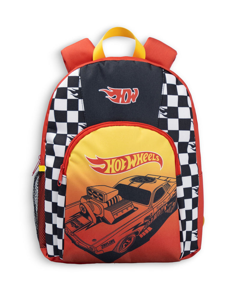 Hot Wheels Checker Board Boys Red Backpack
