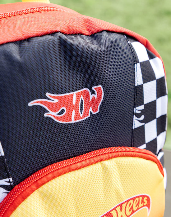 Hot Wheels Checker Board Boys Red Backpack