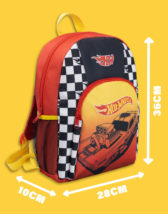 Hot Wheels Checker Board Boys Red Backpack