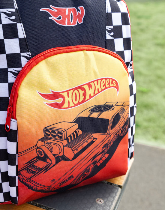 Hot Wheels Checker Board Boys Red Backpack