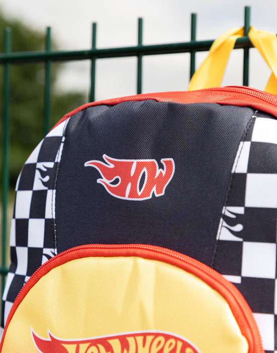 Hot Wheels Checker Board Boys Red Backpack