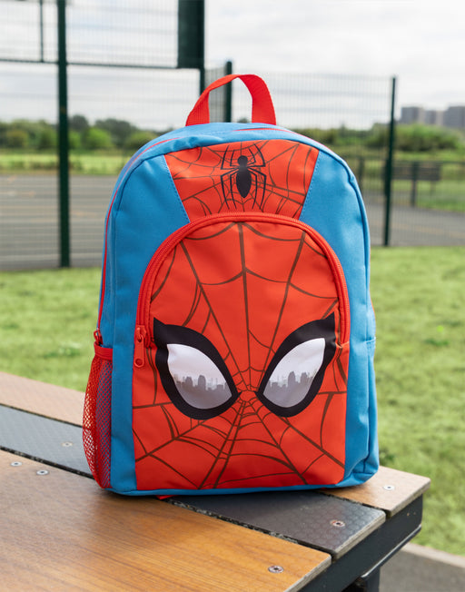 Marvel Spiderman Face Boys Red Backpack