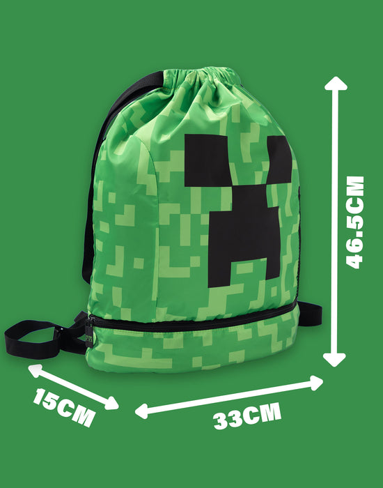Minecraft Creeper Face Unisex Kids Green Backpack