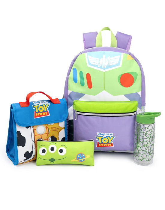 Disney Toy Story Buzz Unisex Kids Green 4 Piece Backpack Set