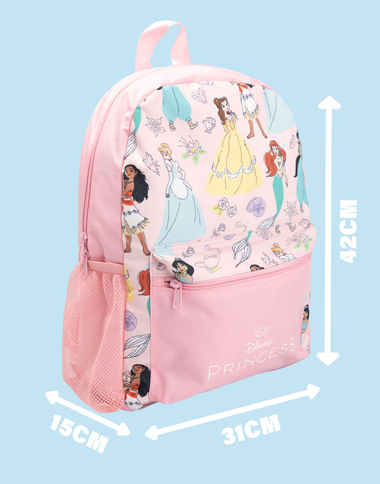 Disney Princess Multi Character Girls Pink 4 Piece Backpack Set