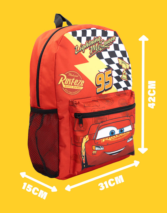 Disney Cars Lightning Mcqueen Boys Red 4 Piece Backpack Set