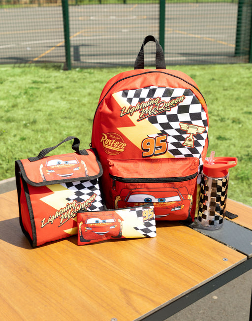 Disney Pixar Cars Lightning McQueen Boys Red 4 Piece Backpack Set