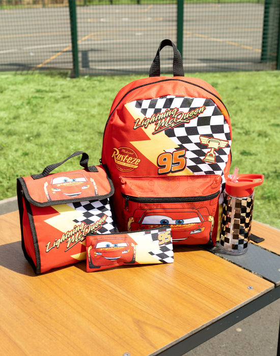 Disney Pixar Cars Lightning McQueen Boys Red 4 Piece Backpack Set