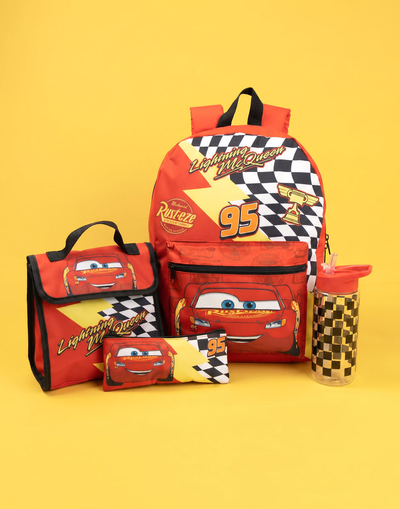 Disney Pixar Cars Lightning McQueen Boys Red 4 Piece Backpack Set