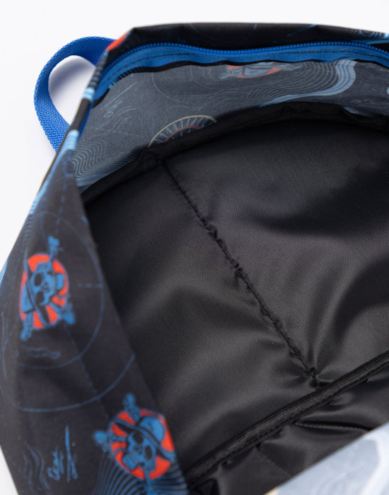 One Piece Skull Map Unisex Kids Black Backpack