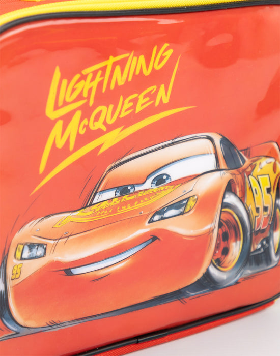 Disney Cars Lightning McQueen Boys Red Lunch Bag Bottle and 3 Snack Pot