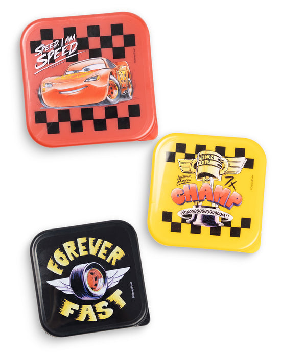 Disney Cars Lightning McQueen Boys Red Lunch Bag Bottle and 3 Snack Pot