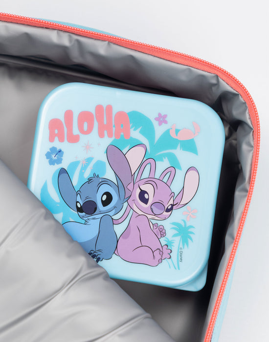 Disney Stitch Aloha Girls Blue Lunch Bag Bottle and 3 Snack Pot