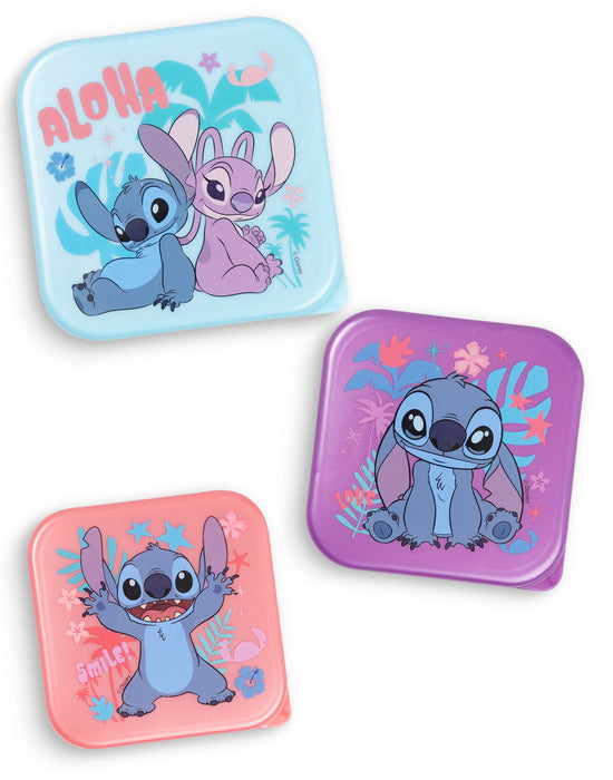 Disney Stitch Aloha Girls Blue Lunch Bag Bottle and 3 Snack Pot