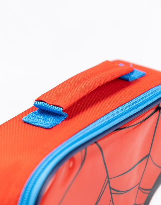 Spiderman Eyes Boys Red Lunch Bag Bottle and 3 Snack Pot