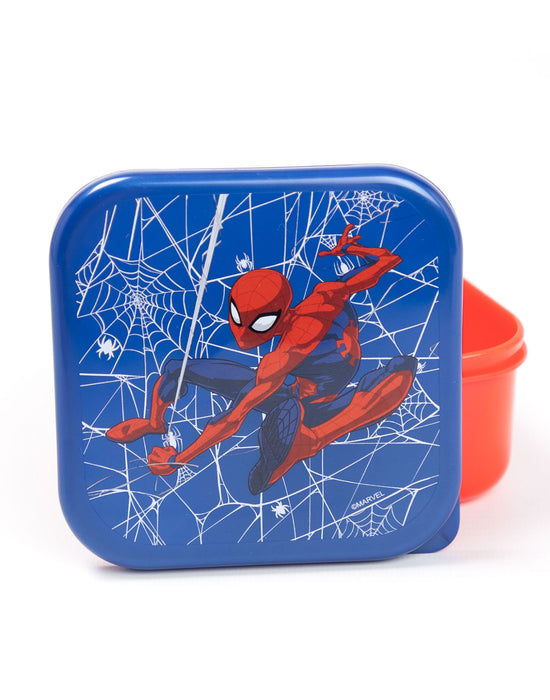 Spiderman Eyes Boys Red Lunch Bag Bottle and 3 Snack Pot