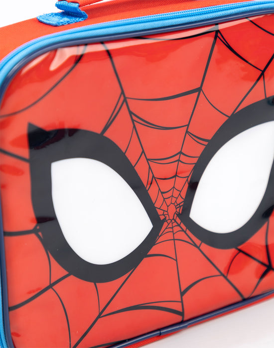 Spiderman Eyes Boys Red Lunch Bag Bottle and 3 Snack Pot