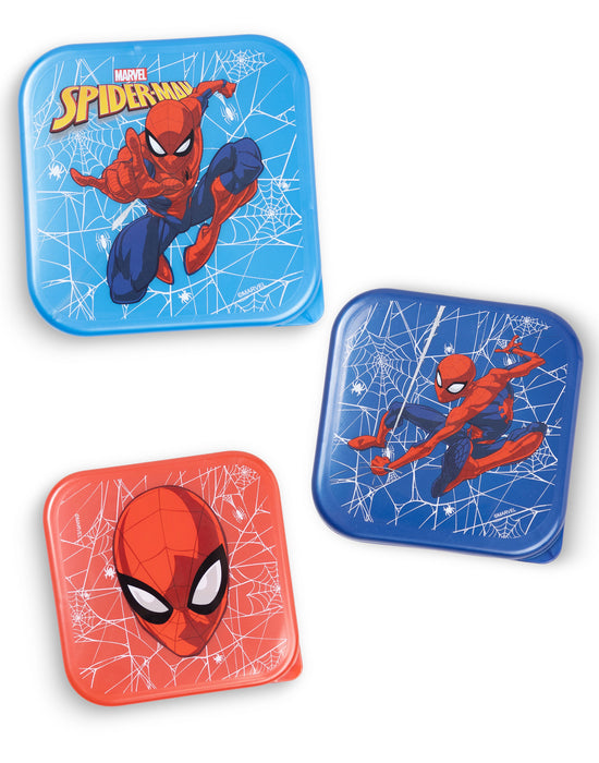 Spiderman Eyes Boys Red Lunch Bag Bottle and 3 Snack Pot