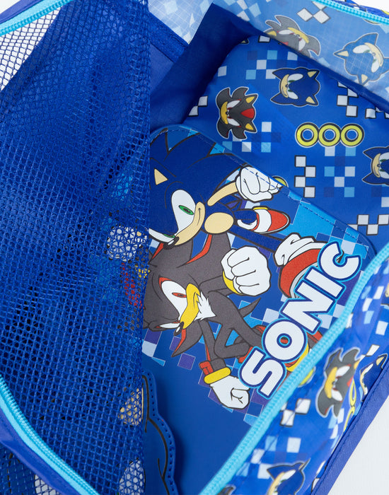 Sonic the Hedgehog Multi Character Boys blue 6 Piece Luggage Set
