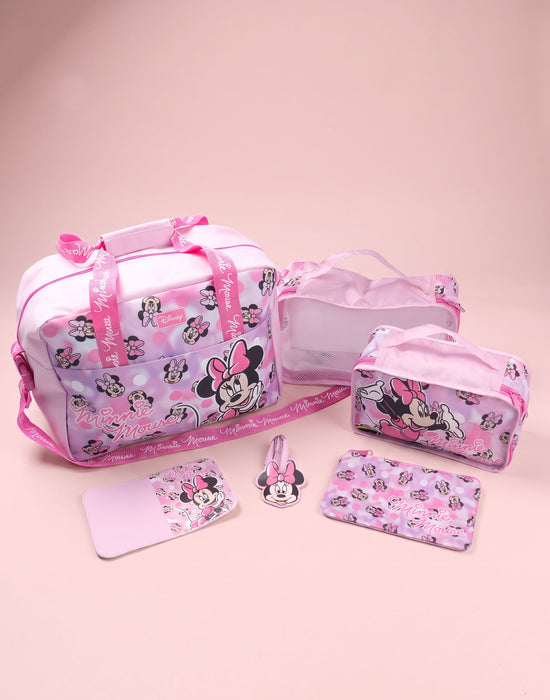 Disney Minnie Mouse Girls Pink 6 Piece Luggage Set