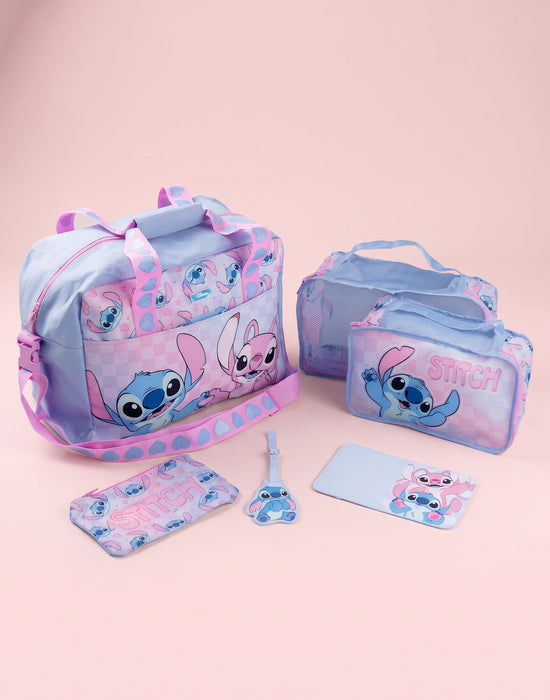 Lilo & Stitch Multi Character Girls Pink 6 Piece Luggage Set