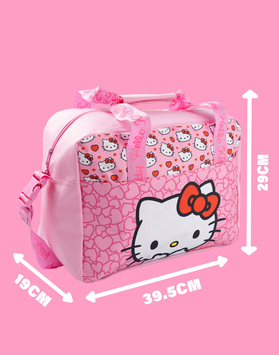 Hello Kitty Hearts Girls Pink 6 Piece Luggage Set