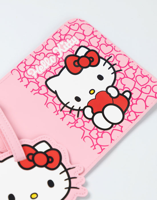 Hello Kitty Hearts Girls Pink 6 Piece Luggage Set