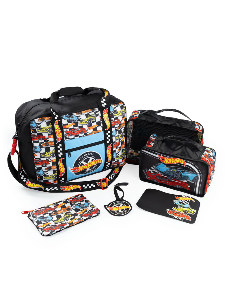 Hot Wheels Checker Board Cars Boys Multicoloured 6 Piece Luggage Set