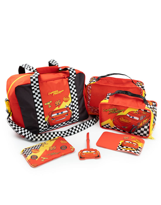 Disney Cars Lightning McQueen Boys Red 6 Piece Luggage Set