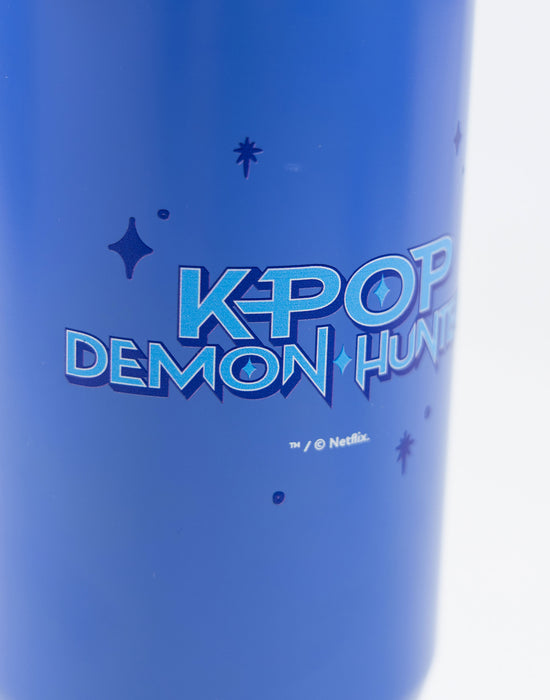 KPop Demon Hunters Derpy Tiger Unisex Kids Blue Straw Water Bottle