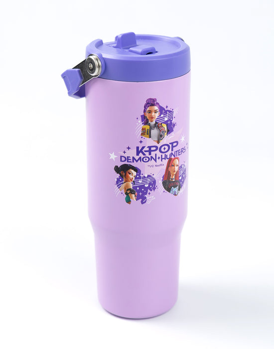 KPop Demon Hunters Huntrix Girls Pink Straw Water Bottle