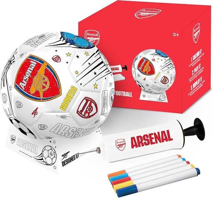 Arsenal Club Badge Boys White Colouring Ball