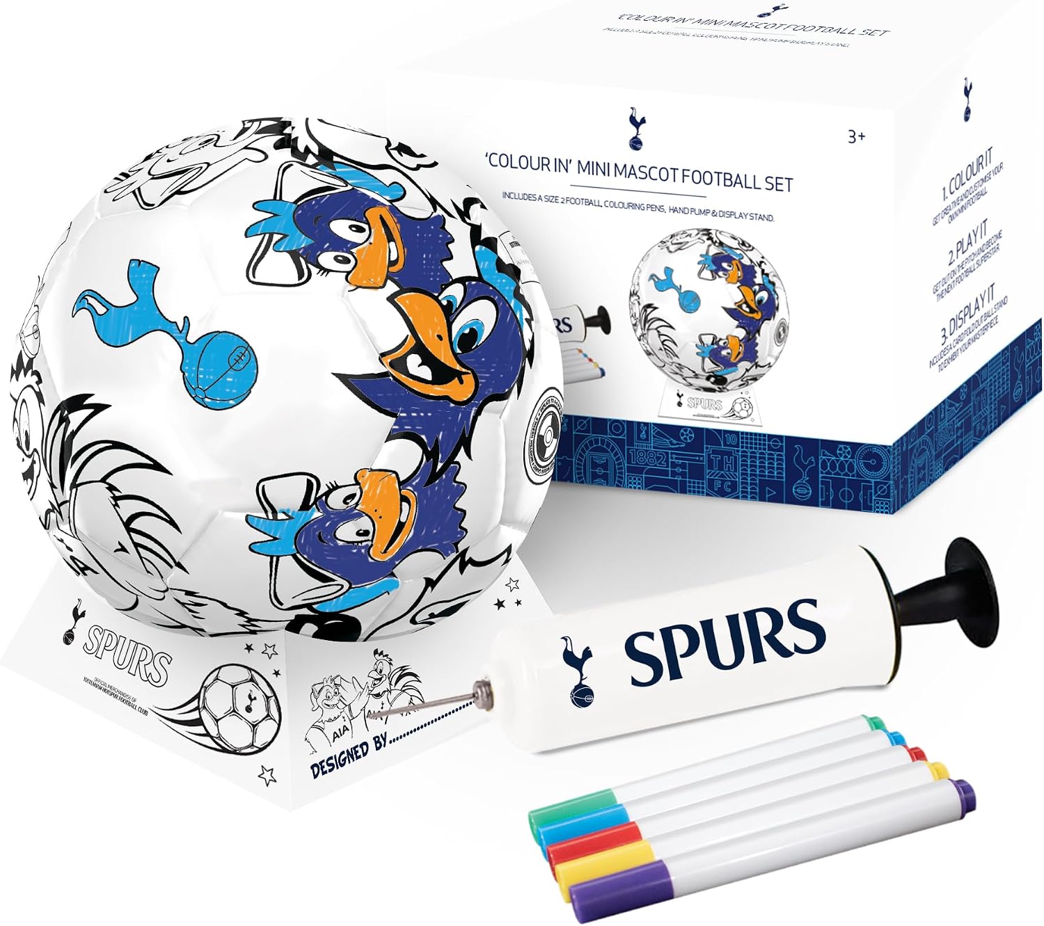 Tottenham Hotspur Club Badge Boys White Colouring Ball
