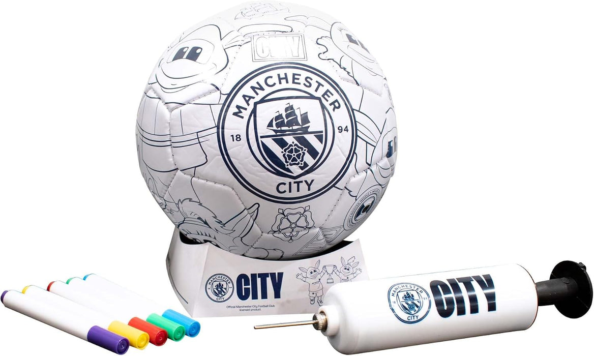 Manchester City Club Badge Boys White Colouring Ball