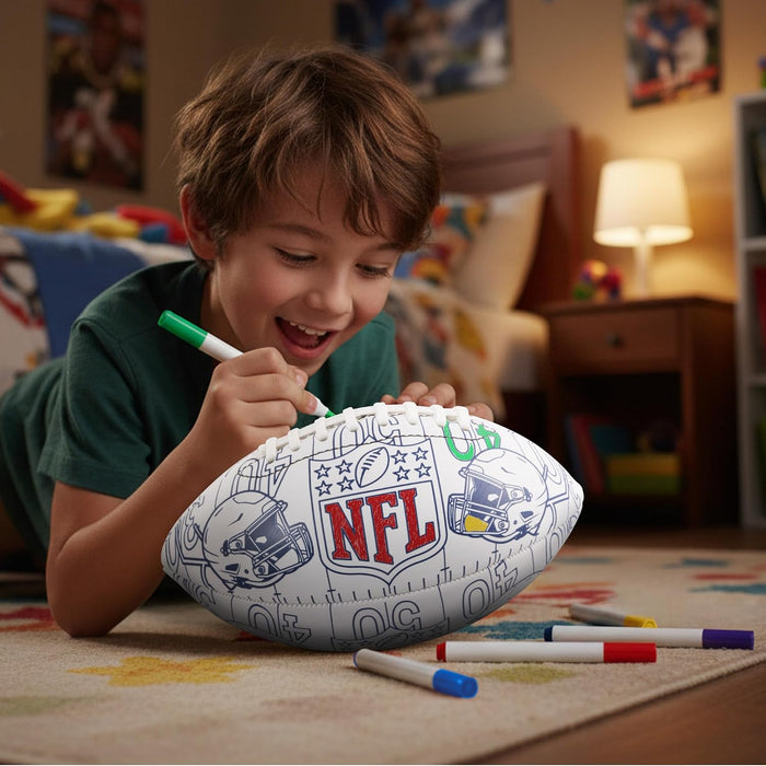 NFL Club Badge Boys White Colouring Ball