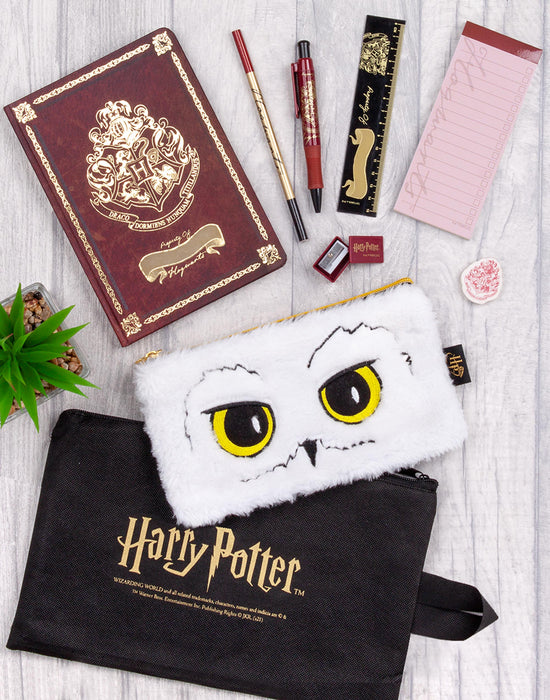 Harry Potter Hedwig Hogwarts Crest Logo Womens Red Stationery Set