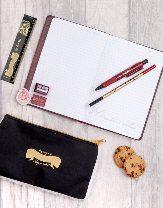 Harry Potter Hedwig Hogwarts Crest Logo Womens Red Stationery Set