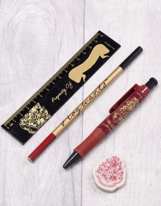 Harry Potter Hedwig Hogwarts Crest Logo Womens Red Stationery Set