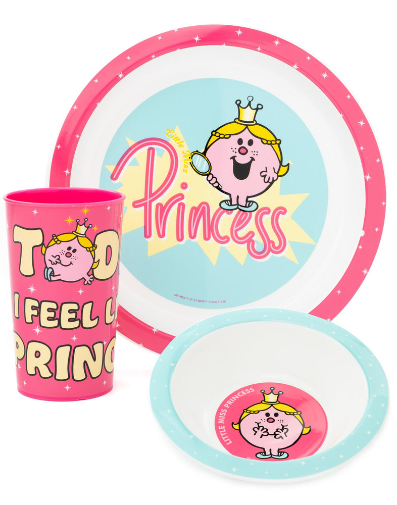 Mr. Men Girls Pink 3 Piece Tableware Set
