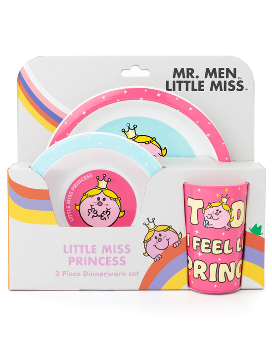 Mr. Men Girls Pink 3 Piece Tableware Set