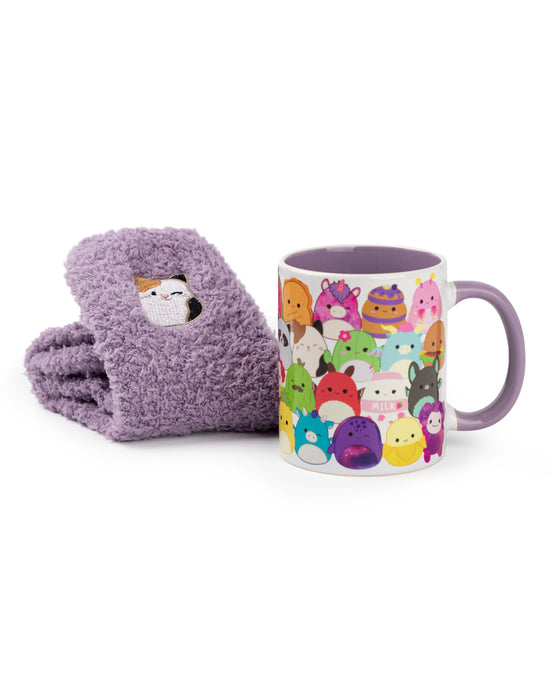 Squishmallows Multi Character Womens Purple Mug and Sock Gift Set