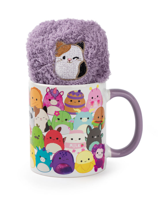 Squishmallows Multi Character Womens Purple Mug and Sock Gift Set