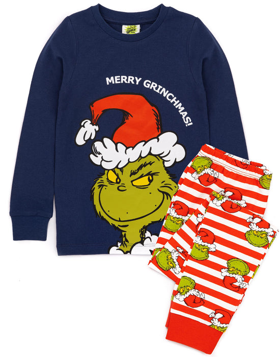 The Grinch The Grinch Boys Blue Long Sleeve Long Leg Pyjama Set