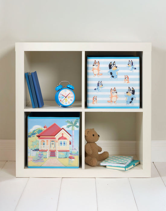 Bluey Multi Character Unisex Kids Blue Storage Cube Twin Pack