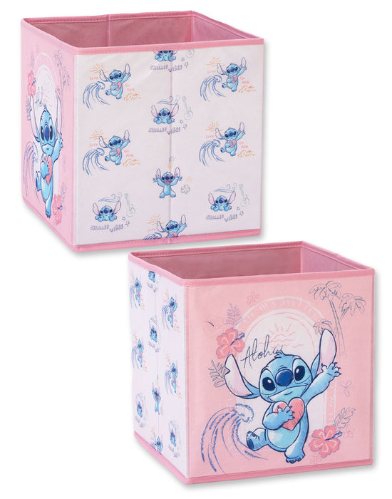 Lilo & Stitch Character Girls Pink Storage Cube Twin Pack